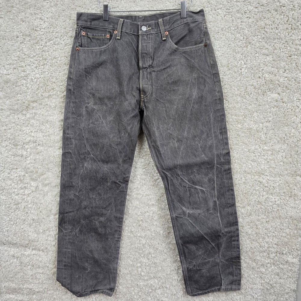 Levis 501XX Jeans Mens 35x32 (fits 32x29.5) Straight Fit‎ Gray Washed Cotton